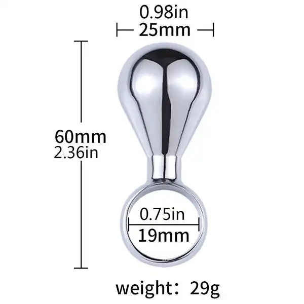 Metal Anal Plug with Finger Pull Ring – Smooth Finish & Beginner-Friendly Design - Image 4