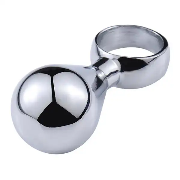 Metal Anal Plug with Finger Pull Ring – Smooth Finish & Beginner-Friendly Design - Image 3