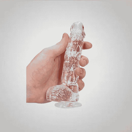 Transparent Slim Dildo with Suction Base – Body-Safe, Waterproof & Flexible Design