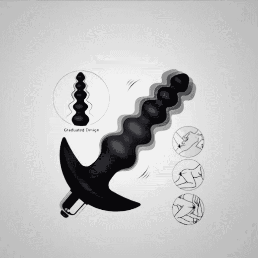 Vibrating Anal Beads Butt Plug Waterproof Bullet Vibrator for Men, Women and Couples