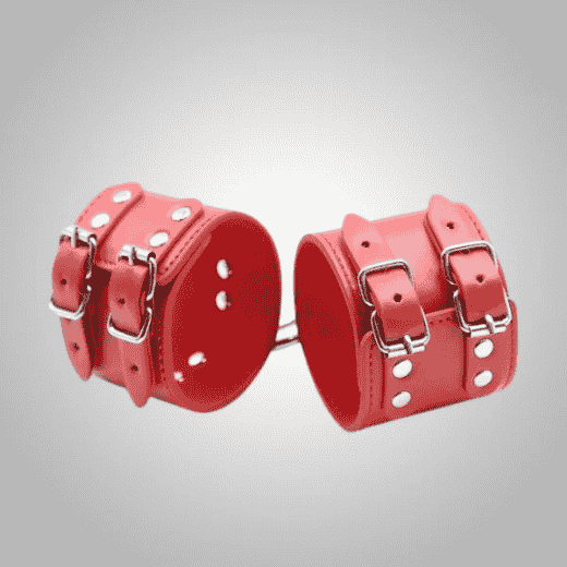 Red Double Buckle Handcuffs – Comfortable & Adjustable Couples’ Restraint Accessory
