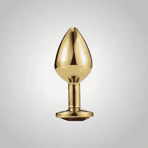 Small Golden Luxury Round Shaped Anal Butt Plug